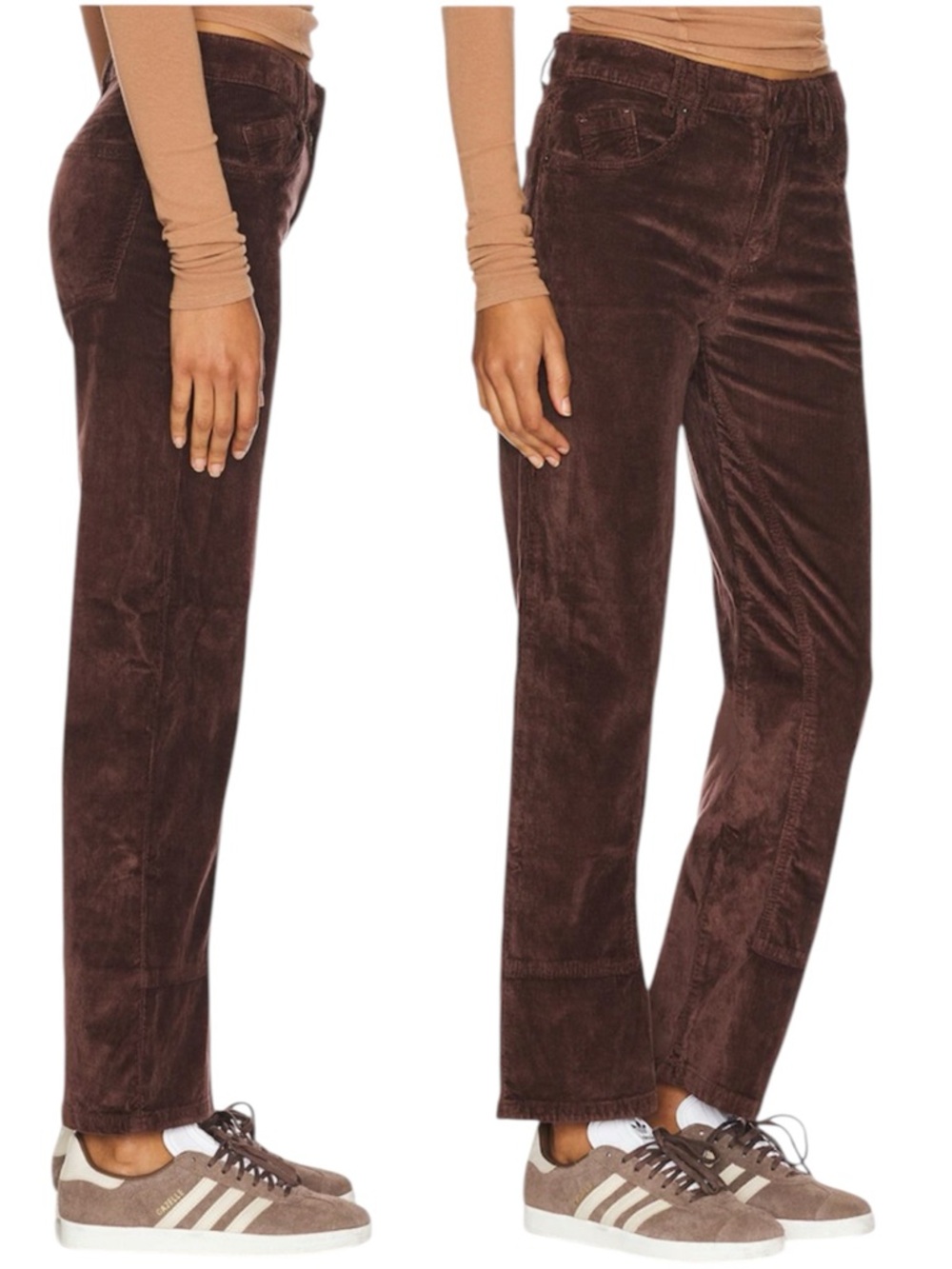 Free People × We The Free Risk Taker Cord Straight Leg Chocolate Truffle 30 NWT